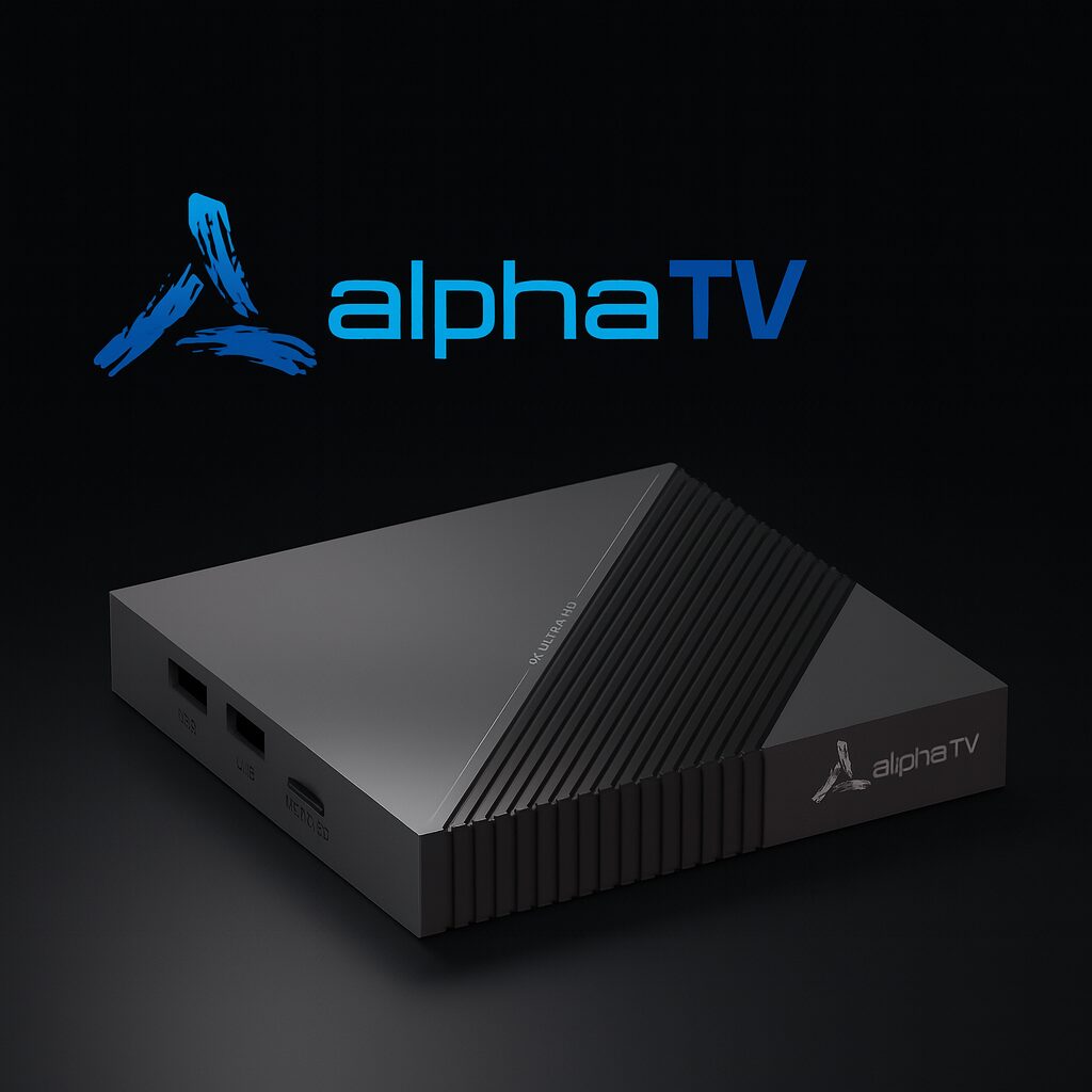 Alpha IPTV premium 4K streaming box with remote